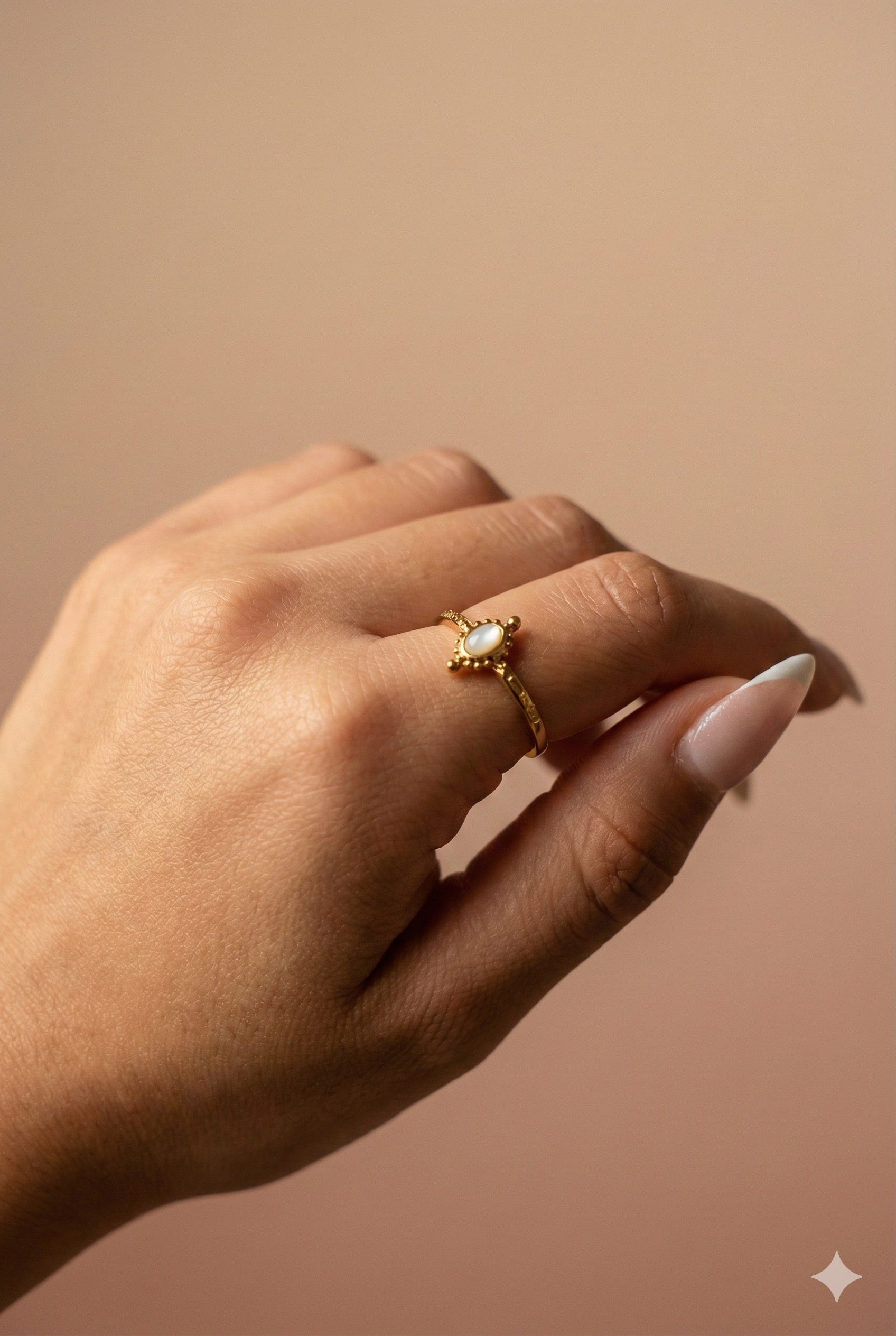 Bague Moa - Nacre Blanche