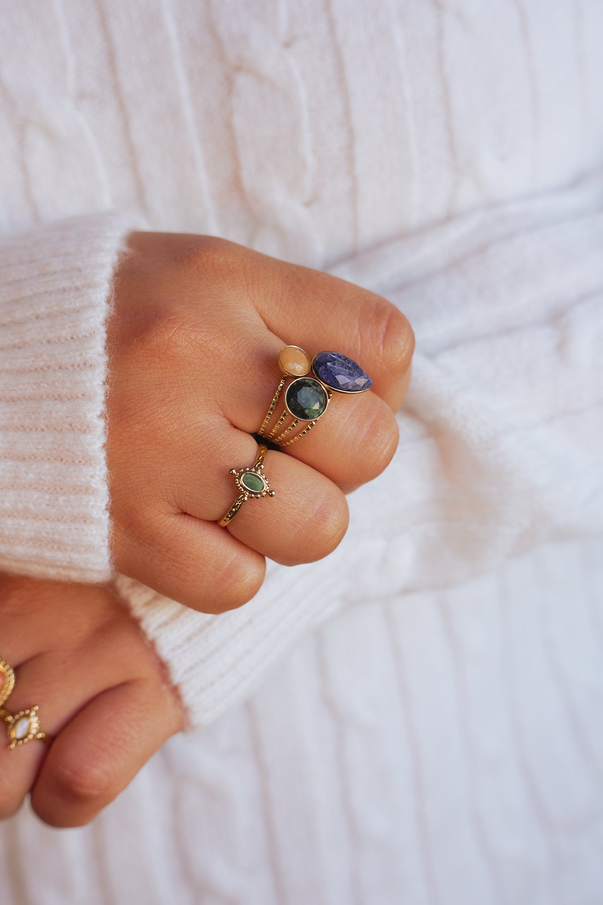 Bague Moa - Jaspe Vert