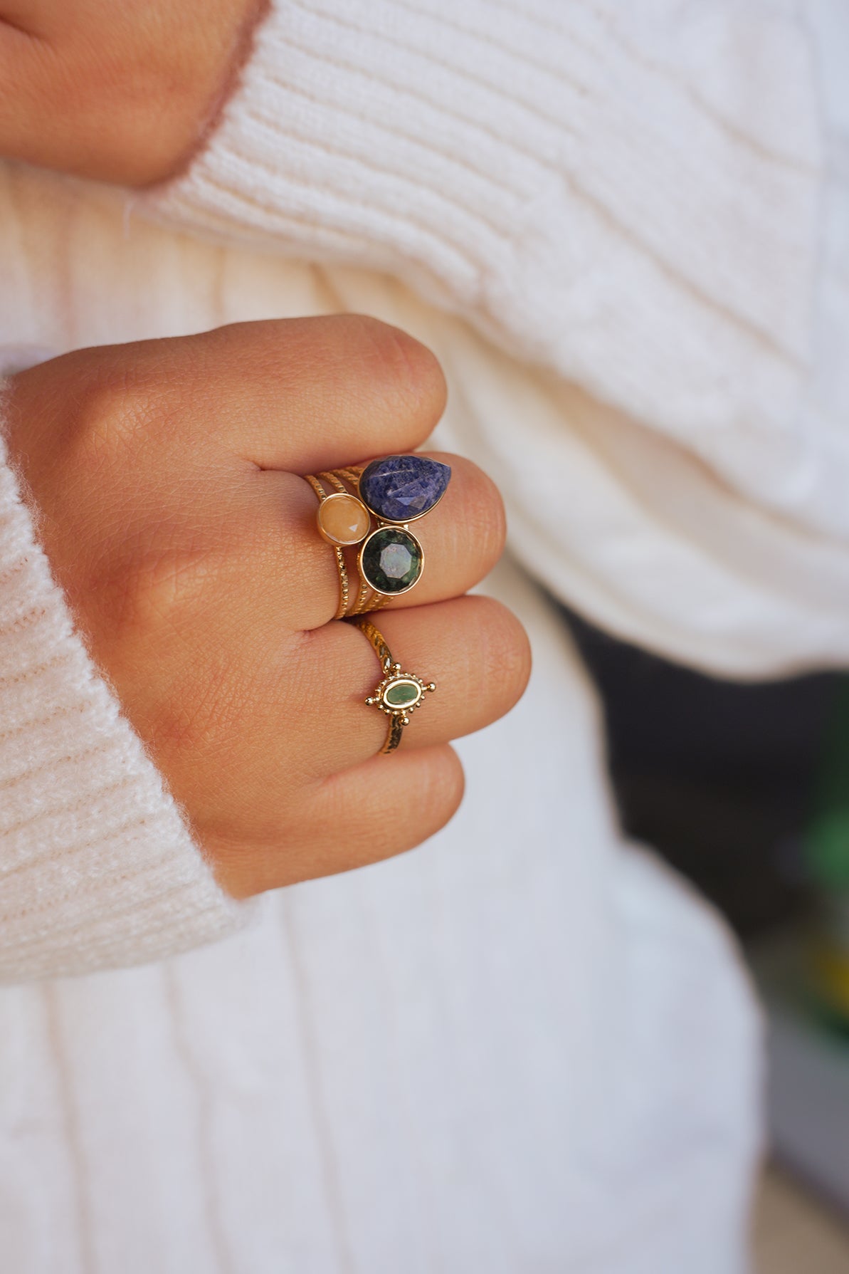 Bague Moa - Jaspe Vert