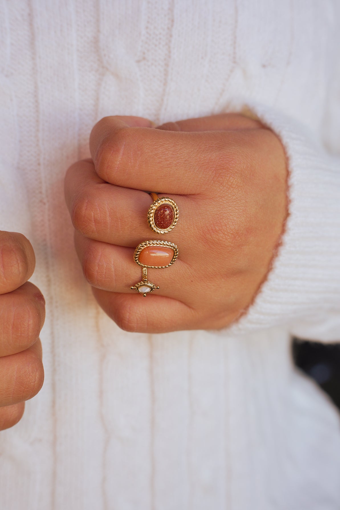 Bague Noélia - Pierre de sable d'OR