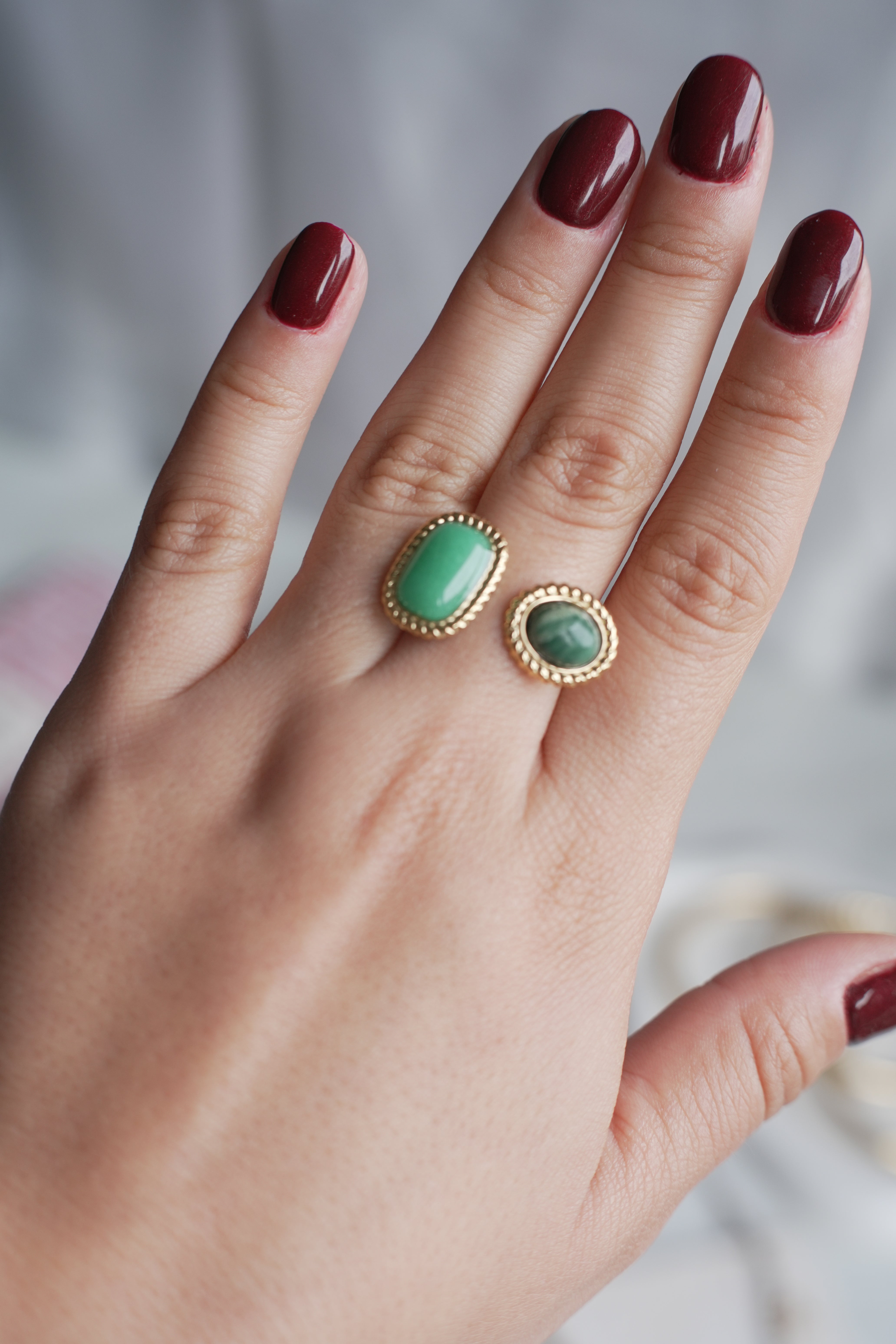 Bague Noélia - Jaspe Vert